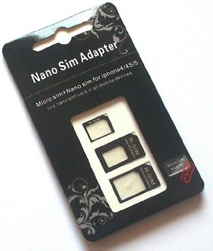 EASYPLACE 3 in 1 ADATTATORE Nano SIM Micro SIM to Nano SIM Card to Nano Sim Card to Micro Standard SIM Standard Card Adapter Kit for iPhone 5/iPhone 4/4S (Black)