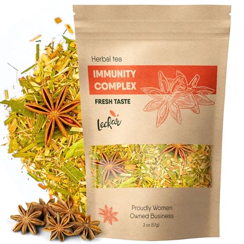 Herbal Tea with Lemongrass, Ginger, Fenugreek, Star Anise, Turmeric, Caffeine Free, Immunity Care Blend
