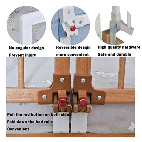 Barandilla para cama para niños y bebés con diseño de protección anticaída plegable 4