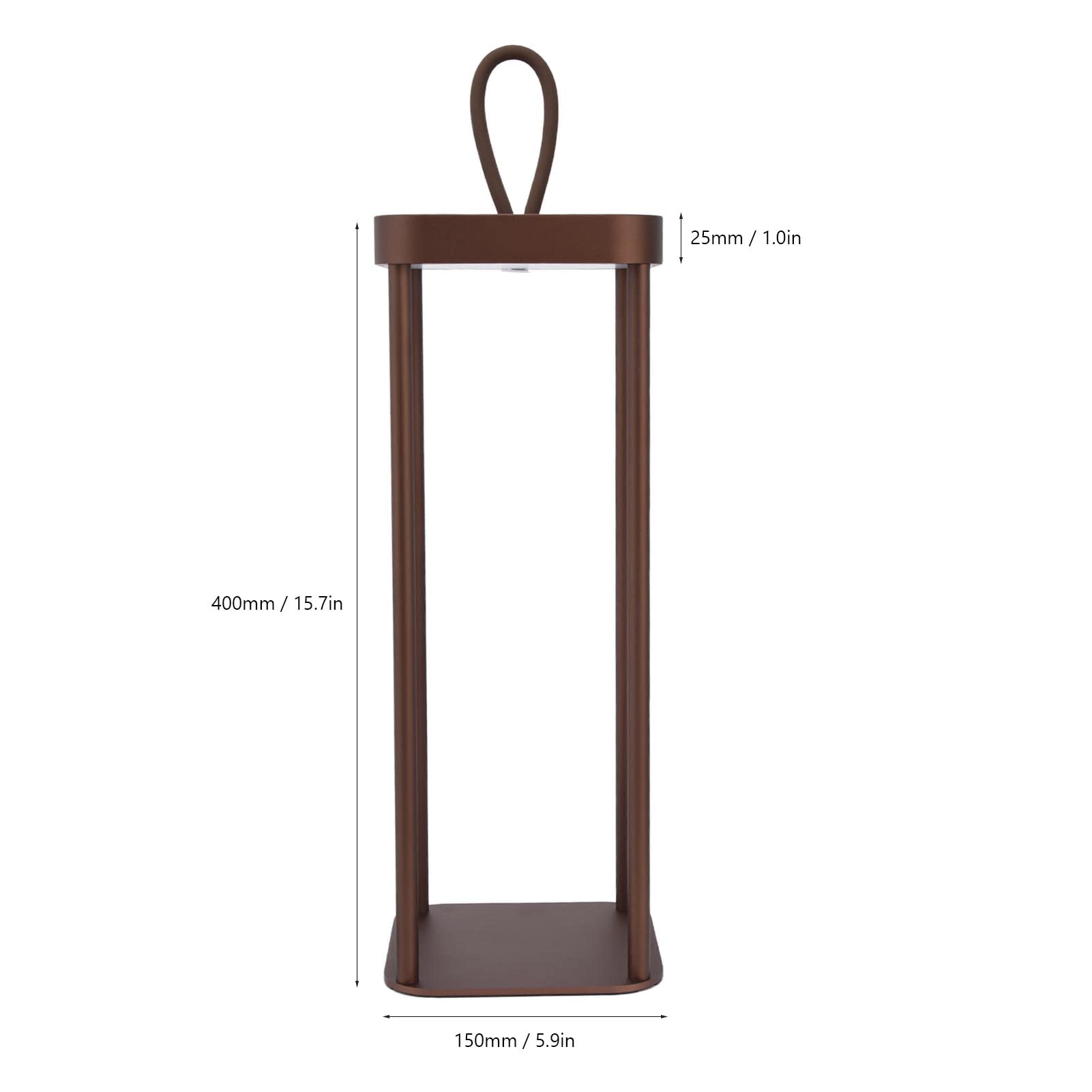 Lanterna da Campeggio a LED USB Ricaricabile Batteria 5000mAh 25 Perline 2 Livelli Dimmerabile IP54 con Corda Sospesa per Camera da Letto Tenda Esterna di Emergenza (Marrone)