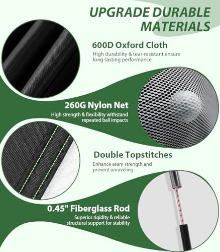 Golf Net, 10x7ft Golf Hitting Aid with Mat, Designed for Outdoor & Indoor Use, Practice Nets for Backyard Driving Real Balls, Ideal Gifts for Men Dad Husband & Golfers (10x7ft) - 1
