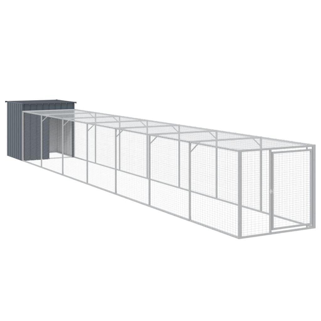 jaula de pollos con caño antracita 110 x 813 x 110 cm jaula de pollo galvanizado acero jaula de pollo, estiércol para aves de corral para gallinas, gansos, palomas y codornices
