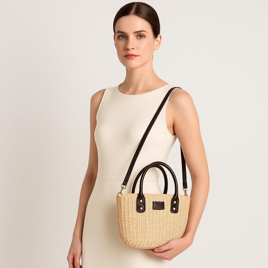 YXILEE Straw Bag for Women - Handmade Women's Straw Purse Bag - Perfect for Summer Vacation Beach Tote - Image 3