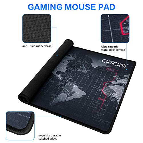 CHONCHOW Gaming Keyboard Mouse and Gaming Headset and Mouse Pad Combo, Rainbow LED Backlit USB Wired, All in 1 PC Gamer Bundle for PC, Tablet, Mobile Phones