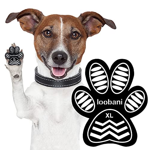 LOOBANI Dog Grip Pad Paw Protector Anti-Slip Traction Pads from Slipping on Hardwood Floors, Protection for Injuries and Brace for Weak Paws(6 Sets 24 Pads-XL)