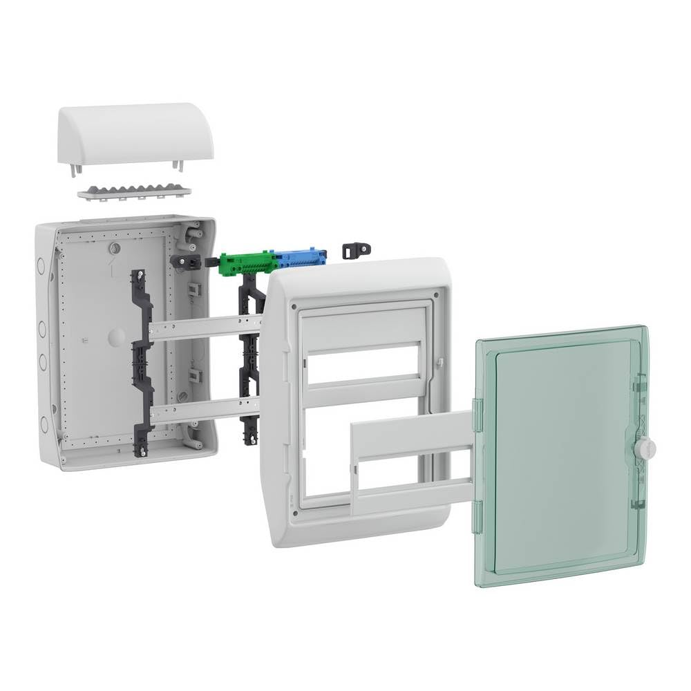 Schneider Electric 13433DE Mureva Feuchtraumverteiler Aufputz Anzahl Teilungen = 24 Anzahl Reihen = 2 Inhalt 1 St.