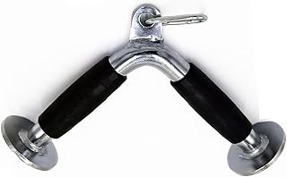 Yuhqc Shaped Bar Press Down Bar Cable Attachments Multi Gym Attachment Pro Tricep V-Bar with Steel Handgrips