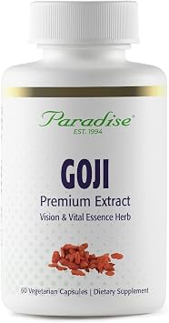 Paradise Herbs & Essentials Goji Extract Vital Essence, 60 Capsules