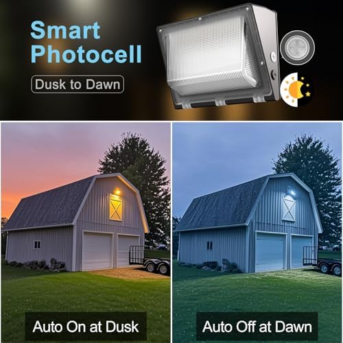 Lightdot 12 Pack 200W LED Wall Pack Lights, Wall Mount Outdoor Exterior Lighting, 100-277V, 30000LM Dusk-to-Dawn, IP65 ETL, 60ft Coverage Area, Parking Lots, Building Exteriors, Yard/Warehouse — view 5