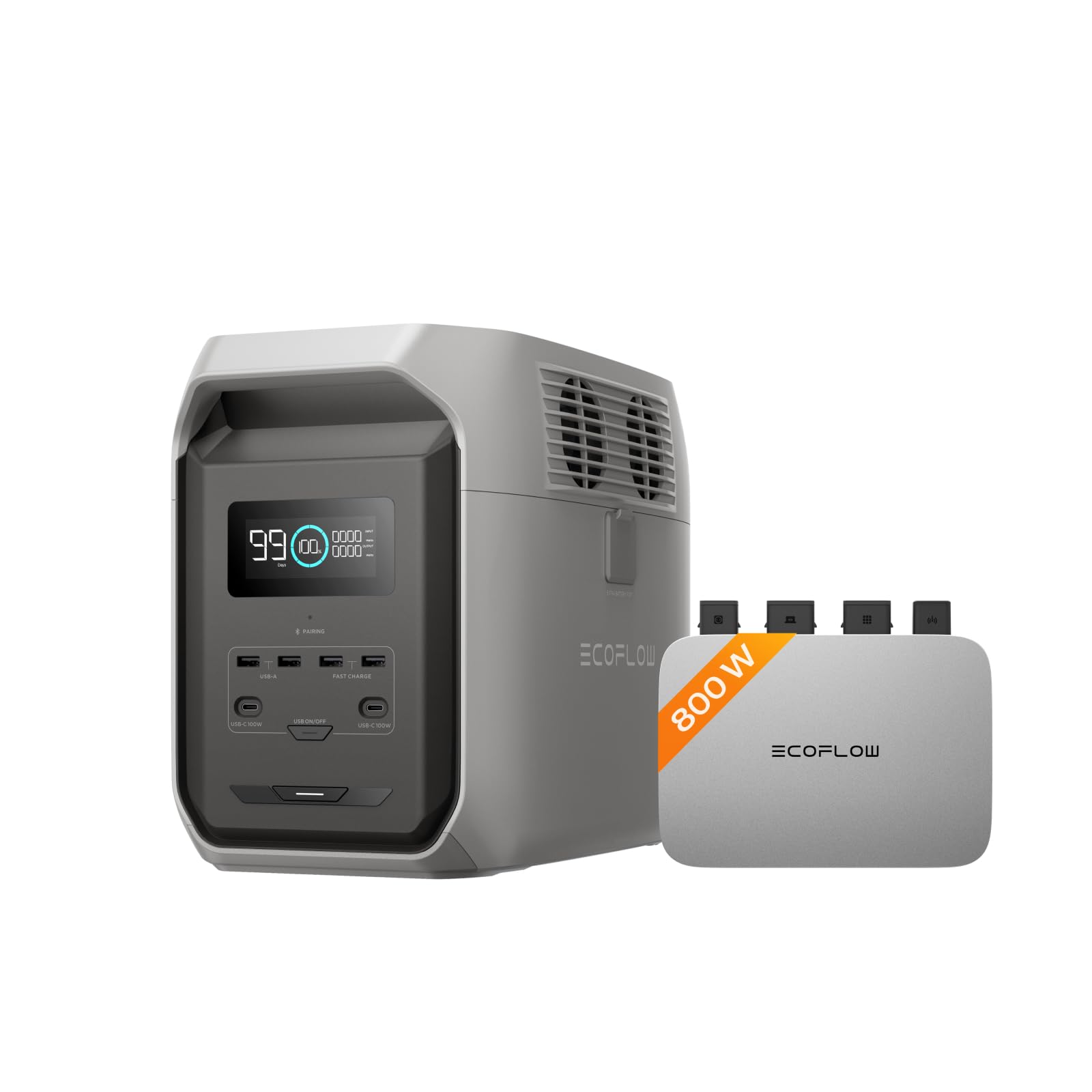 ECOFLOW Impianto fotovoltaico da balcone PowerStream, microinverter grid tie, centrale elettrica DELTA 3 1500 da 1,5 kWh,Wi-Fi,App,controlla consumi energetici