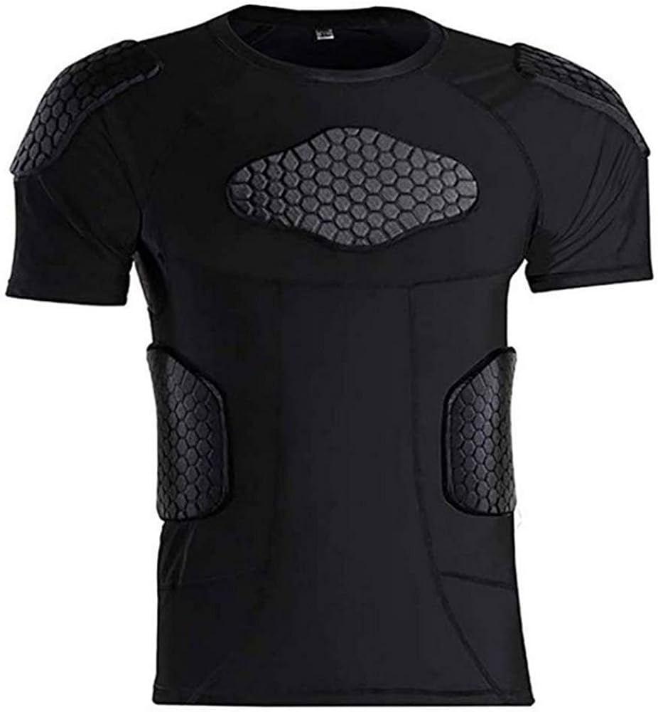 Qike Men's Goalkeeper Shirt Padded Football Protective Gear Set Training Suit for Men Rib Chest Protector for Soccer Rugby Basketball Paintball : Sports & Outdoors