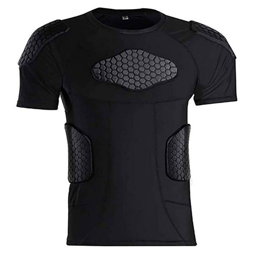 Men's Goalkeeper Shirt Padded Football Protective Gear for Men Training Suit Rib Protector for Soccer Basketball Paintball