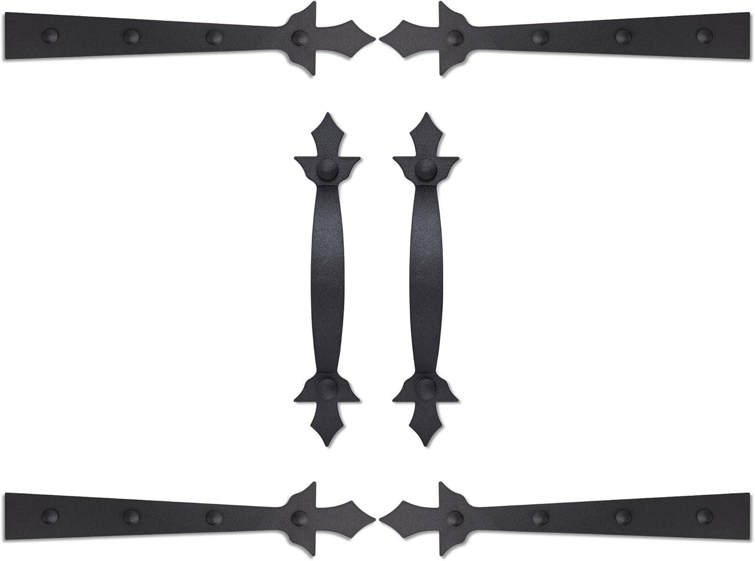 Strong Magnetic Garage Door Decorative Hardware Garage Door Accents Magnetic Handle Hinges Kit Faux Garage Door Accents Kit for Curb Appeal Garage Upgrade - 2 Handles + 4 Hinges