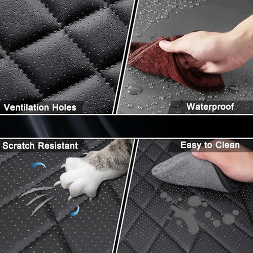 Image of Avalon Seat Covers Custom Fit for Toyota Avalon 2000-2022, Waterproof Nappa Leather Car Seat Cover, Comfortable and Anti-Slip Front Seat Covers(2 Seats /Gray Black)
