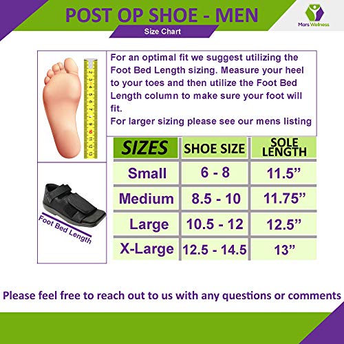 Mars Wellness Premium Post Op Broken Toe/Foot Fracture Square Toe Walking Shoe - Mens - X - Large #TOP1