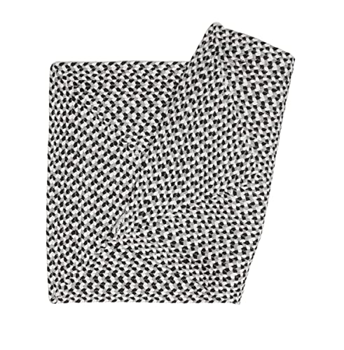 Super Area Rugs Tri-Color Cotton Farmhouse Braided Cotton Rug - Buffalo Check Black,White,Gray 4' X 6' Rectangle #TOP4