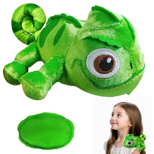 LUKIUP Chamäleon Plüschtier Spielfigur Pascal Shoulder Plüschpuppe Süßes Chamäleon Plüschtier Eidechse Plüschtier Spielzeug Magnet Magnetisch Geschenk for Jungen und Mädchen