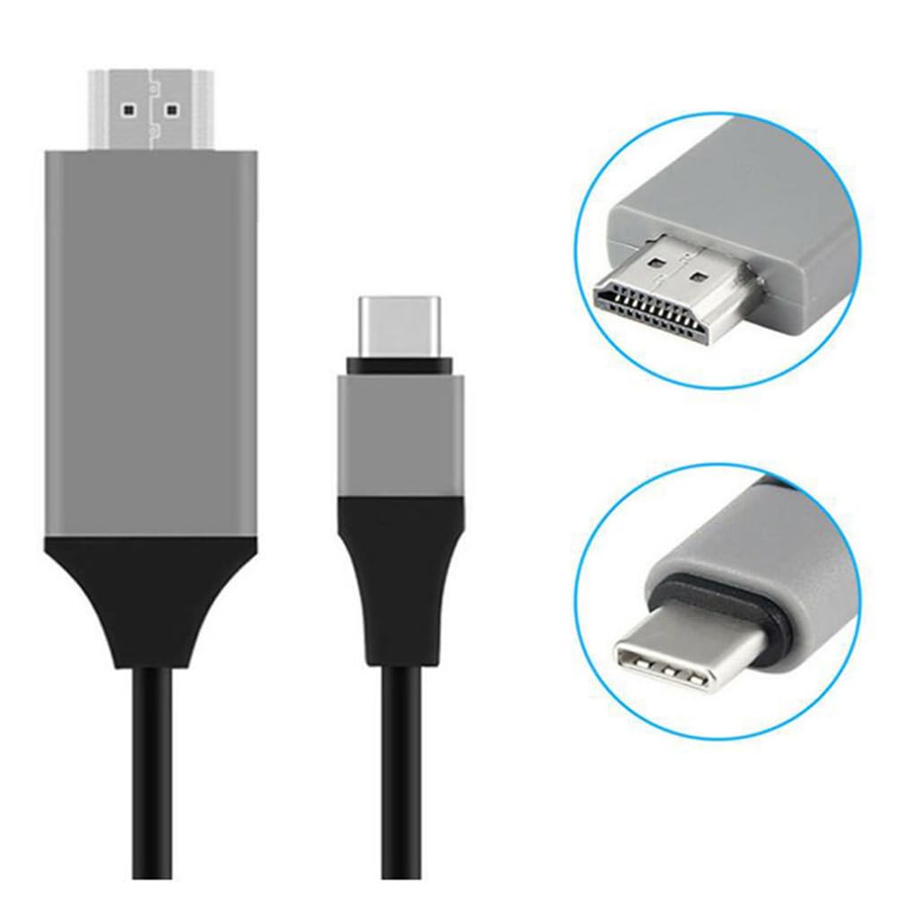Kabel kompatybilny z USB C na HDMI 2 m, 4K x 2K przy 30 Hz, adapter konwertera typu C na HD do telewizora (70R)