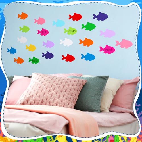 Image of Kisston 360 Pcs Tropical Fish Cutouts Paper 3.9 Inch Assorted Color Die Cuts for DIY Craft Projects School Classroom Bulletin Board Decor