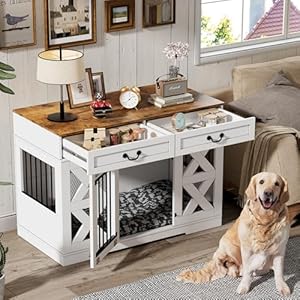 Largedogcratefurnituredogkennelwithdrawersstorageandlocks2in1cratesfordogsindoorheavydutydogcrateforonelargeor2smalldogs Urban Country Home Decor Large dog crate furniture dog kennel with drawers storage and locks 2 in 1 crates for dogs indoor heavy duty dog crate for one large or 2 small dogs urban country home decor