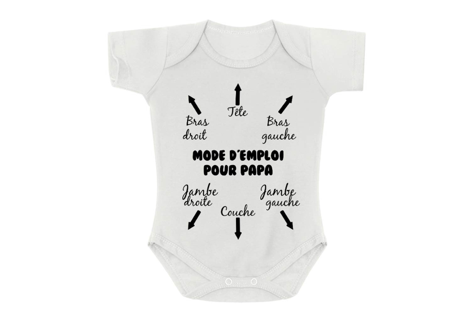 Body Bébé "Notice Pour Papa" - 100% Coton - Taille 1 Mois - Cadeau Grossesse Ou Fête Des Pères