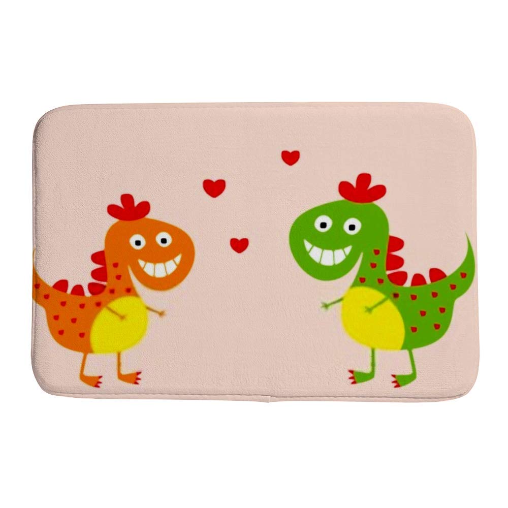 Tapis de bain dinosaure en microfibre corail absorbant pour douche 80x50cm