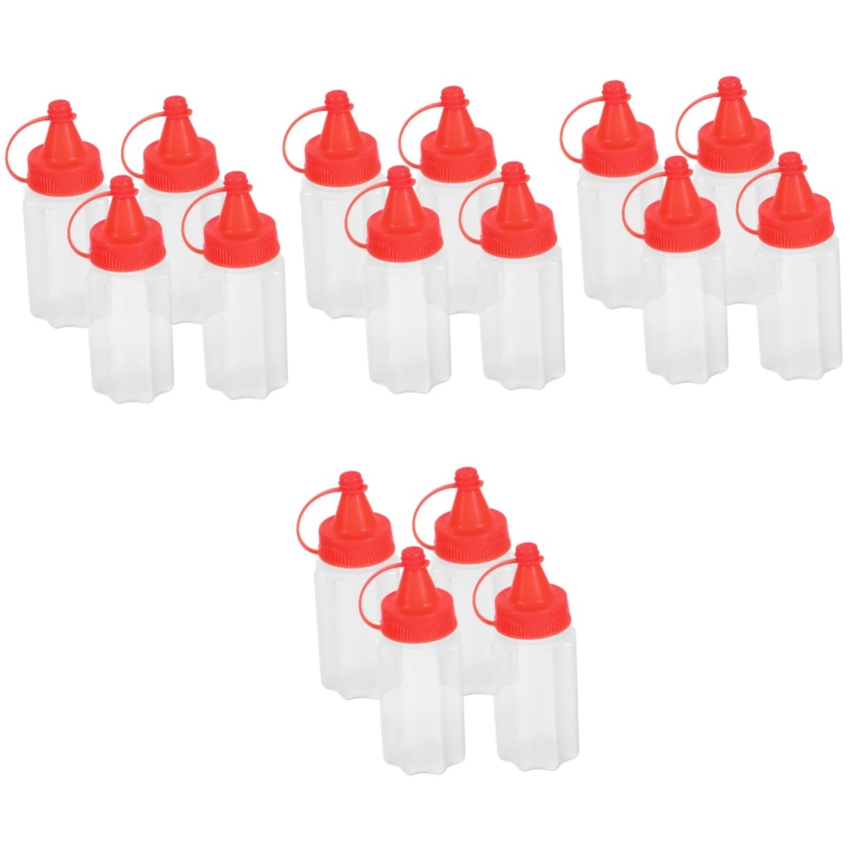 4sets Small Squeeze Sauce Bottles Salad Dressing Mini Ketchup Mustard Condiment 4pcs*4