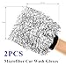 JNXIJ 2 PCS Car Wash Mitts, 8×10 Inches Lint-Free & Scratch-Free Microfiber Cleaning Gloves, Ultra Absorbent Washing Glove Detailing Wash Mitt for Sedan Truck SUV, Car Accessories (Gray)