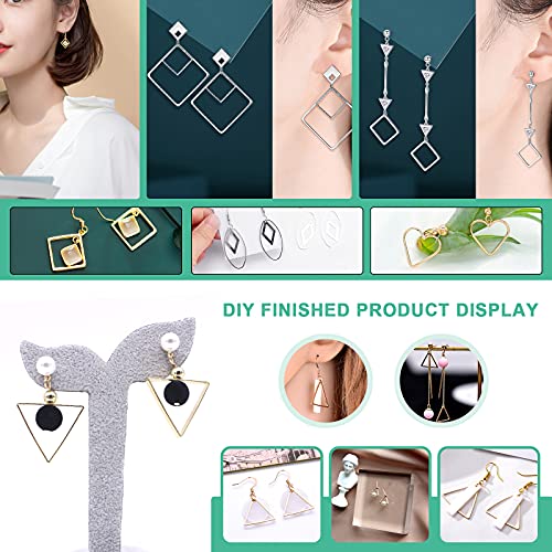 Keadic 100 Pcs 10 Style Stainless Steel Earring Beading Hollow Pendant Charms Set Silver Gold Hexagon Square Triangle Oval Heart Metal Frame Open Bezel Linking Ring For Jewelry Making Findings Diy #TOP6