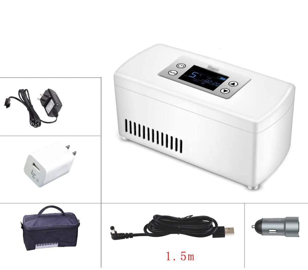 Refrigerador De Insulina, Portátil Nevera Para Medicamento Pequeño Temperatura Constante Refrigerato Pantalla Lcd Usb Cargado Mini Caja De Insulina