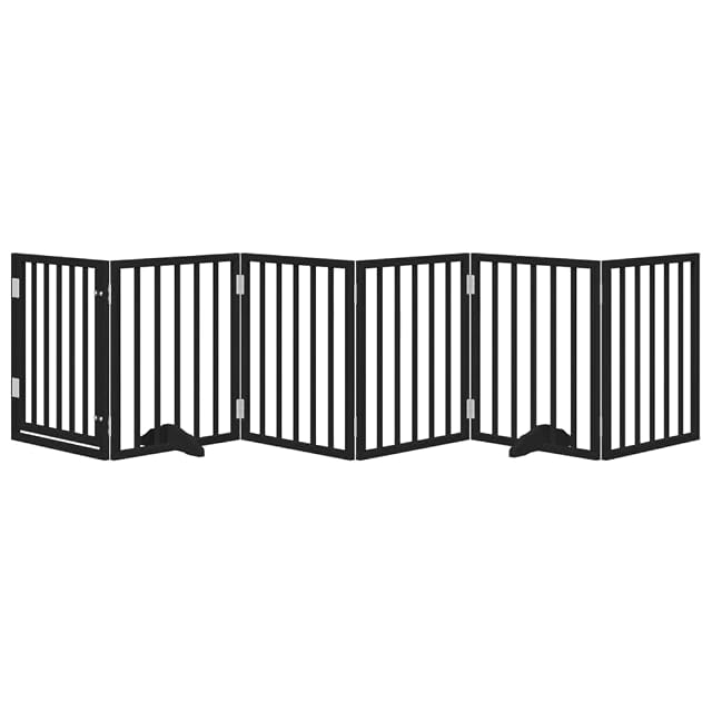 Foto 8 de 8 de vidaXL Puerta para Perros Plegable 6 Paneles Madera álamo Negra 300 cm