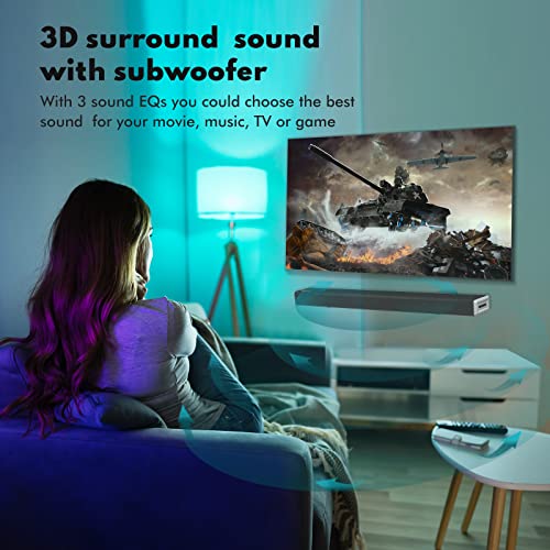 Wohome Sound Bar 32-Inch 80W Soundbar With Built-In Subwoofer 2.1Ch 3D Surround Sound Home Audio Sound Bars For Tv Speakers, Support Hdmi-Arc,Opt, Rca,Aux, Bluetooth 5.0, Led Display|Model S9960 #TOP3