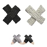 Material de alta calidad: los guantes térmicos sin dedos para mujer están hechos de 100% acrílico de alta calidad, son cómodos de usar, suaves y elegantes.