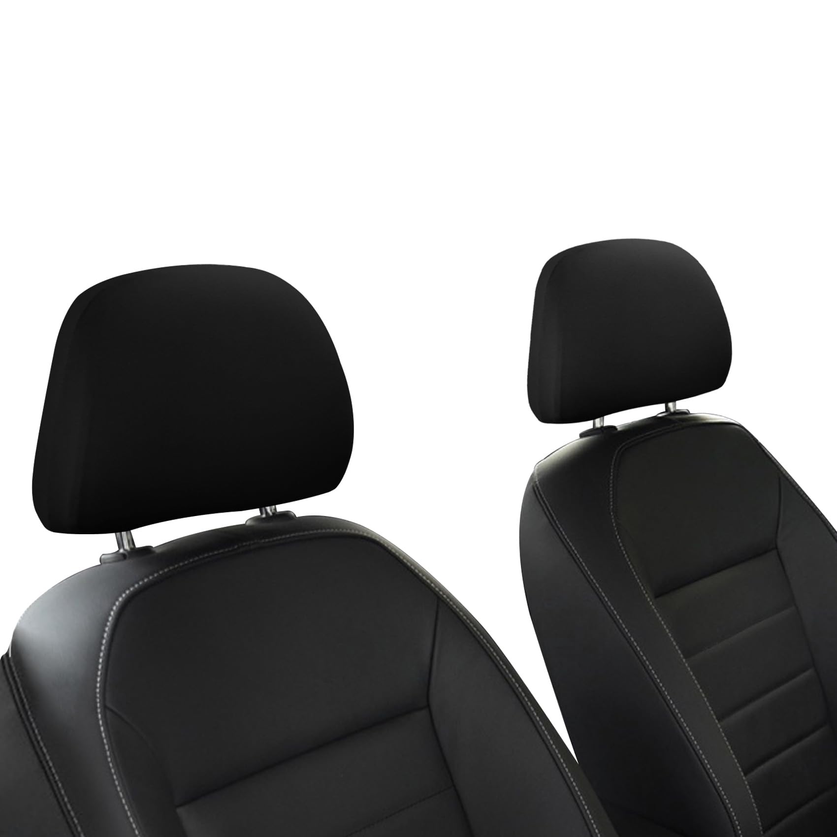 BDK Universal Fit Headrest Covers For Car, Truck, Van – 2 Pack, Black Polyester