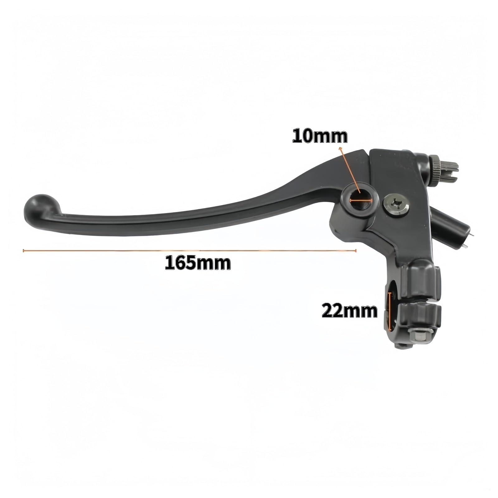 Motorrad-Kupplungshebel 7/8" (22 mm) Hydraulikpumpe für Motorrad-Vorderradbremse, passend für Hauptbremszylinder, schwarzer Hebel universell(Left and right)