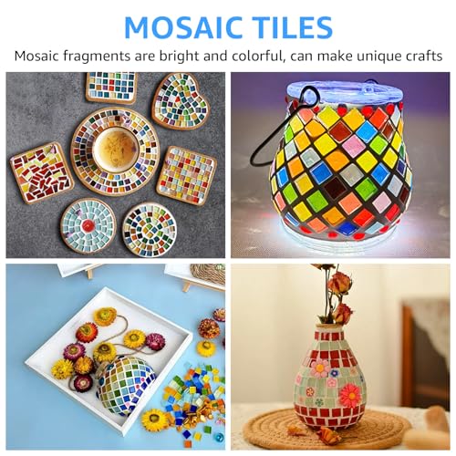 ZOFUN 1kg bunte Kristall-Mosaik-Fliesen, kleine Mini-Mosaik-Fliesen zum Basteln, Bunt Mosaik Steine Kristall-Mosaikfliesen für Badezimmer, Küche, Heimdekoration, DIY Kunstprojekte (Mix Color Series)