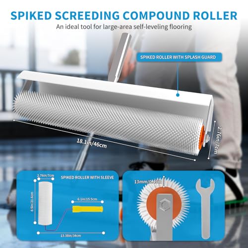 Kit completo de herramientas para cemento autonivelante, kit profesional para pisos epóxicos con rodillo espigado y accesorios miniatura 2