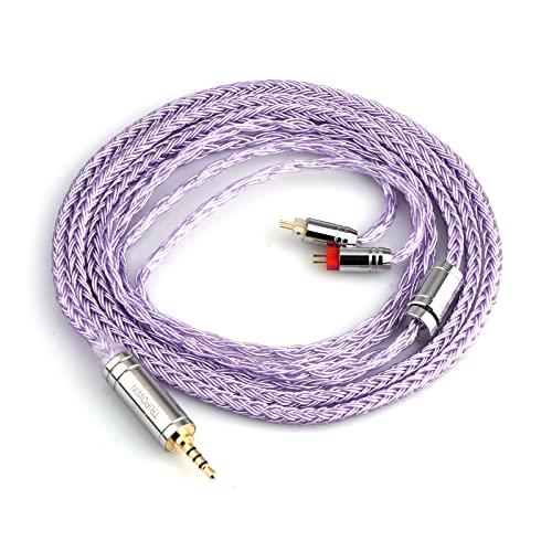 Linsoul Tripowin Zonie High-Purity 16 Core Silver Plated SPC Earphone Cable, HiFi Audio Cable with Silver-Plated Copper Wires for In-Ear Earphones (2pin 0.78mm, 2.5mm, Violet)