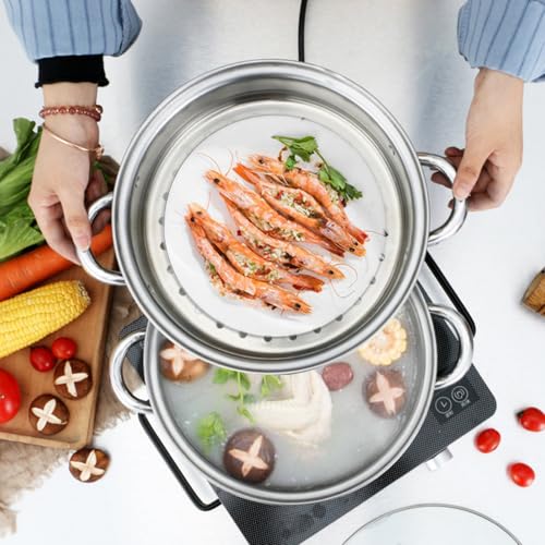 Mumusuki 3-Tier Steamer for Cooking, Thickened Stainless Steel Double Ear Steamer Pot with Lid Multi Functional Stock Pot for Cooking Vegetables, Seafood, Soup, Stew, Pasta by Mumusuki - Image 7