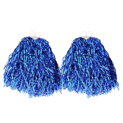 Miaija 2 Pcs Cheerleading Pom Poms Hand Flowers Pompoms Sports Cheers Ball Dance Fancy Dress Festival Celebration Cheering Props Colourful Mixed Dance Pompoms Used for Women (Sapphire blue)