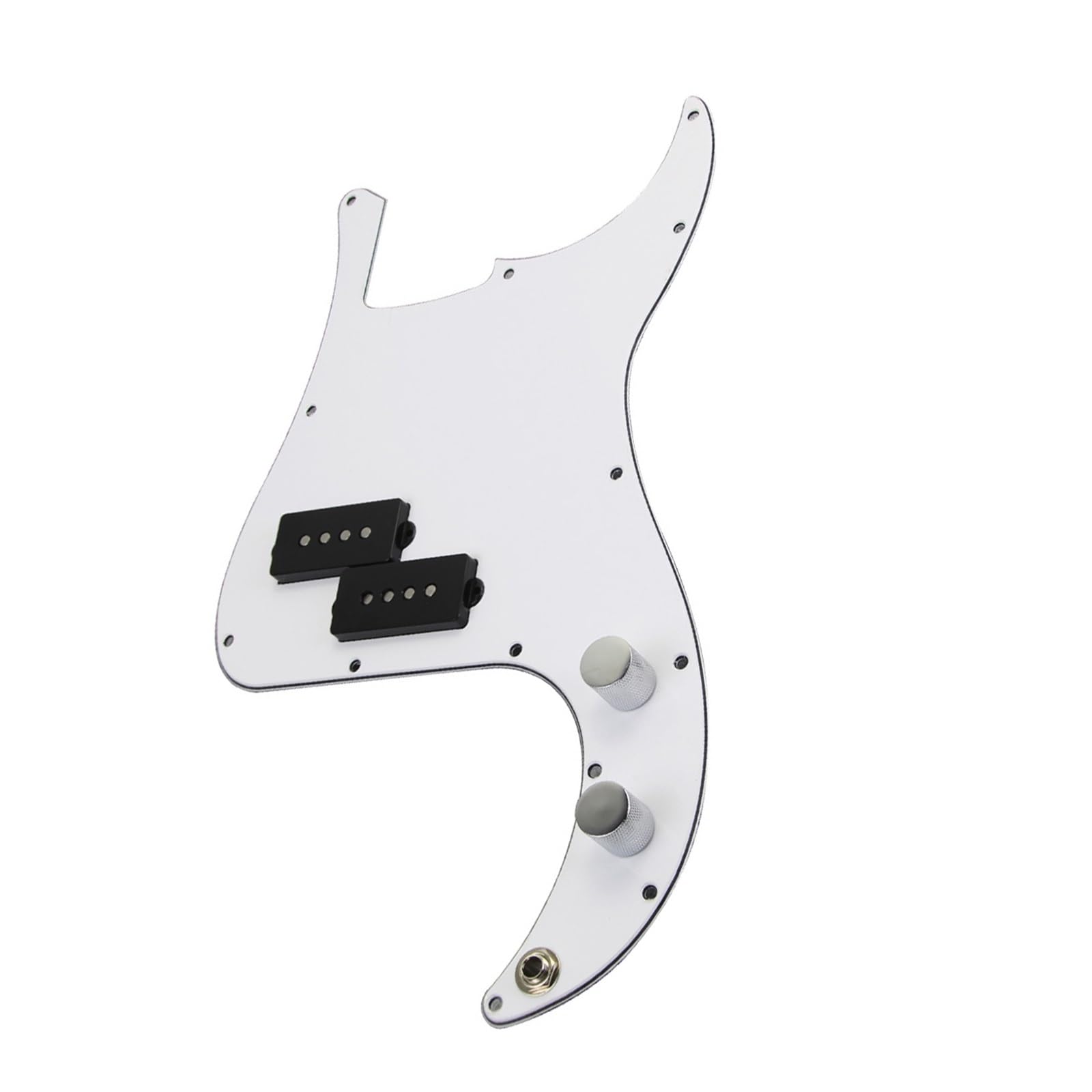 Cargado precableado De Placa De Protección Pastilla De Golpeador De Bajo Precableado Blanco De 3 Capas Alnico 5 para Bajo De 4 Cuerdas PB