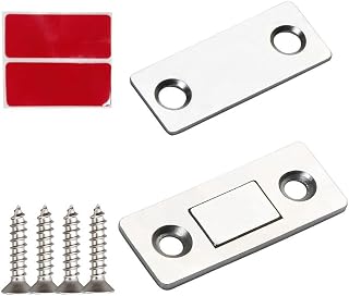 16 Counts Cupboard Magnetic Catch Without Punching, 3-Step Stick-On Install - No Tools Needed (16PCS)