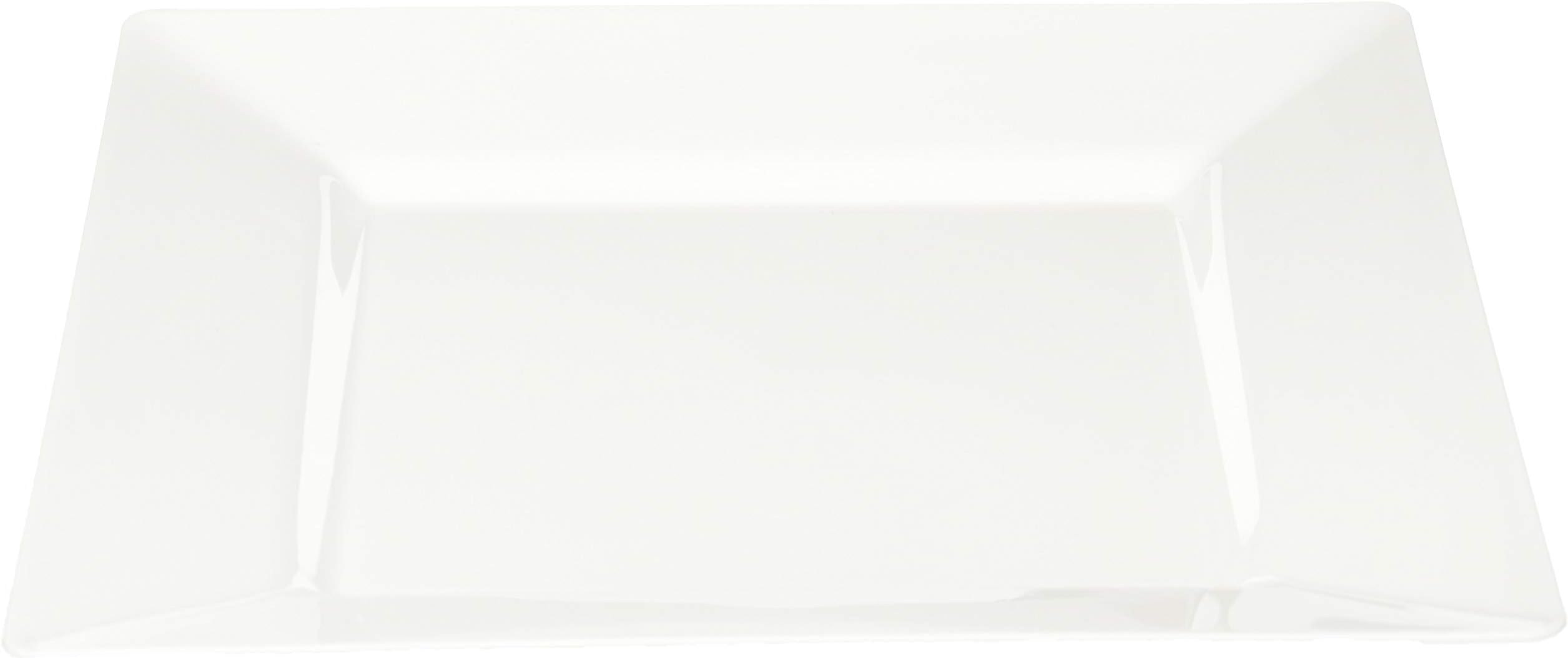 Squares 6.5 Inch Elegant Disposable Plastic Dessert Plate, White, 10 Plates