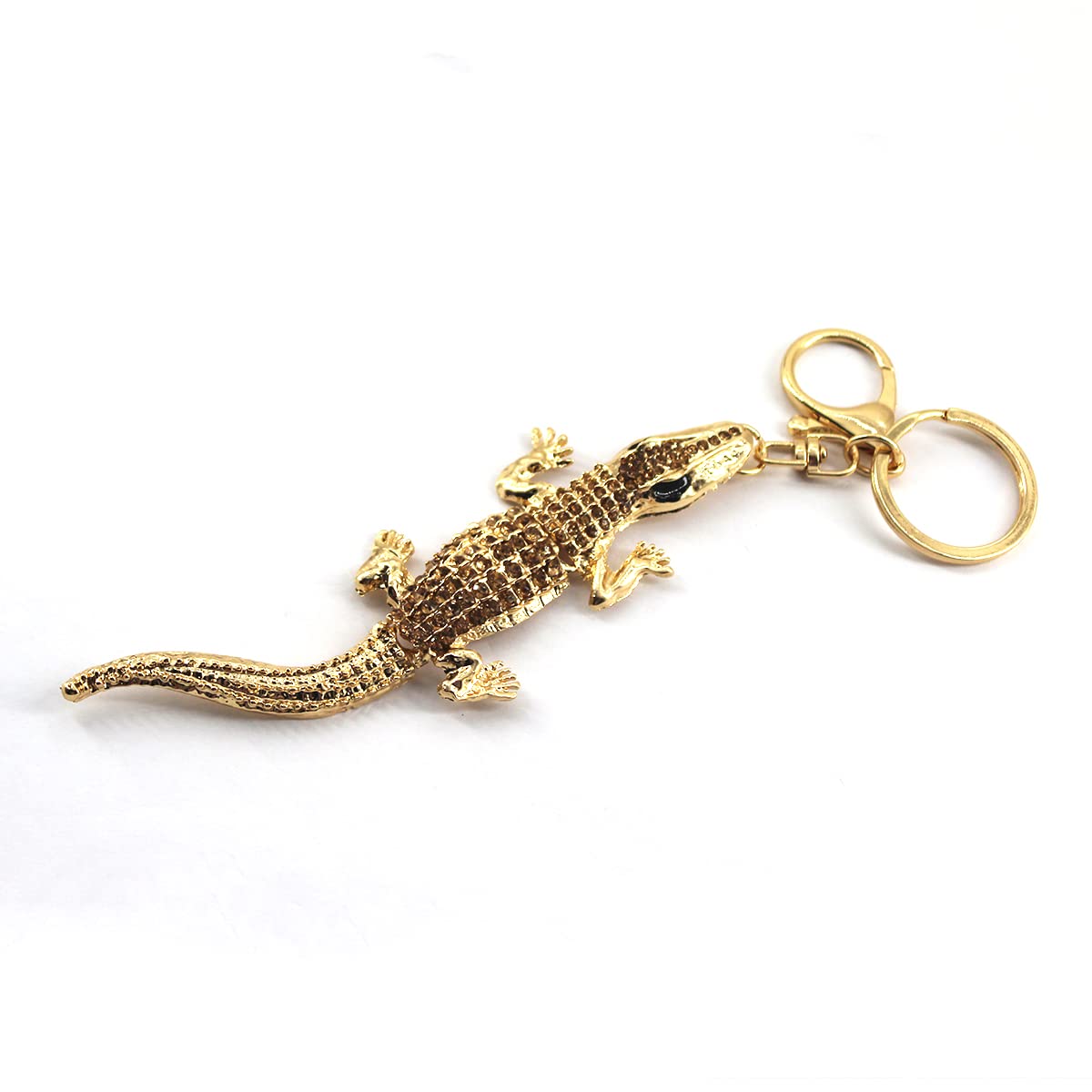 Medifier Women's Crocodile Stylish Cute Key Chains Keychain For Car Keys For Girls Charms Sparkling Keychains Keys Ring With Rhinestone Pendant For Handbag Purse Animal Shape