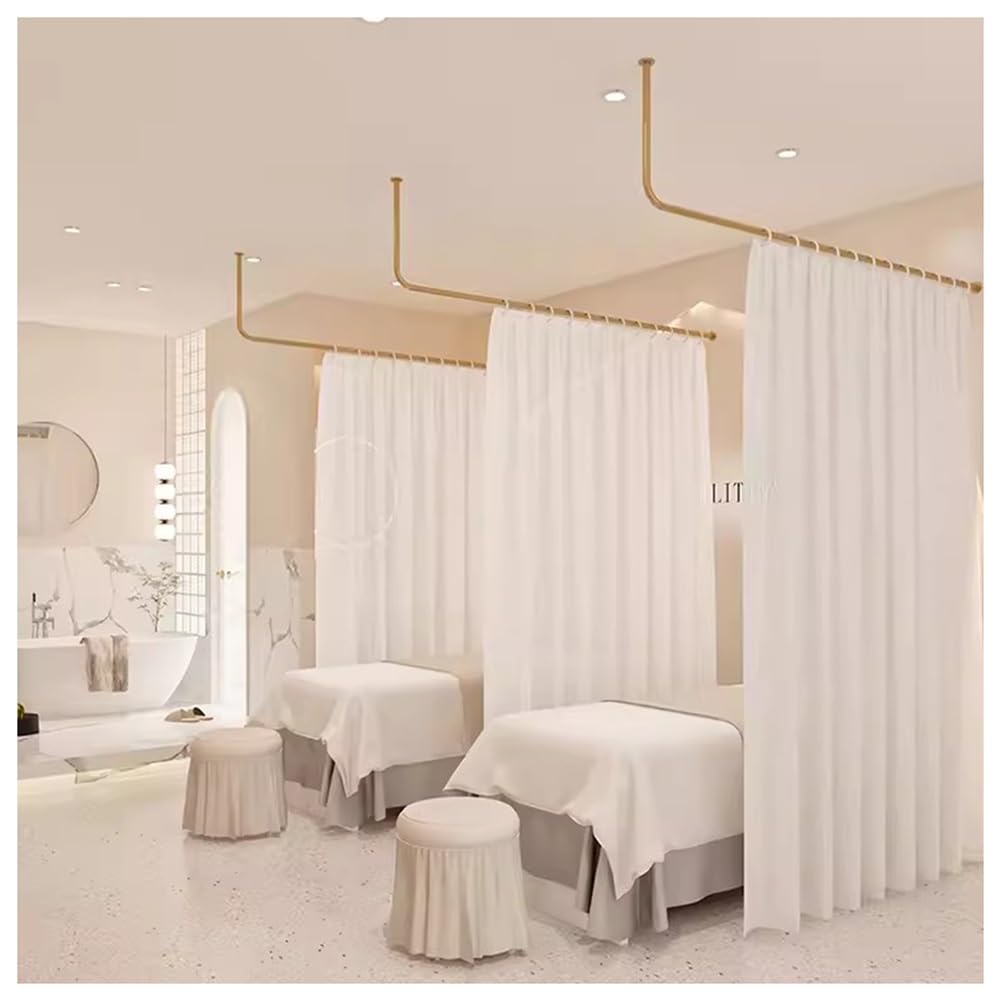 Paravent de séparation avec Barre de Suspension en métal, idéal pour Les Salons de beauté, Les Bureaux, etc., 1 paravent (Couleur : Blanc, Taille : 200 cm)