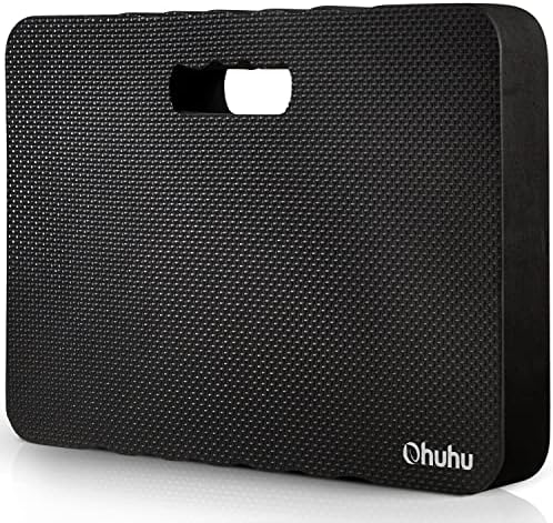 Ohuhu Kniekissen Sitzkissen Mehrzweckkissen ideal für Arbeiten im Garten, Haus und Werkstatt - Premium Knieschoner, Knie-Matte, Sitz Unterlage, 43 x 28 x 4 cm, Schwarz