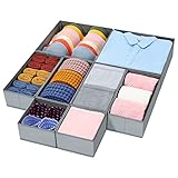 DIMJ 8 Stück Schubladen Ordnungssystem, Faltbare Aufbewahrungsbox Stoff, Kleiderschrank Organizer für Unterwäsche, BHS, Socken, Krawatten, Schals, Kleidung