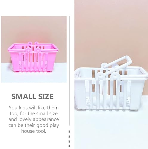 Miniatura 5 de NUOBESTY Cesta de la compra de muñecas para niños, mini carrito de supermercado, cocina, juego de simulación, cesta de almacenamiento de juguete,