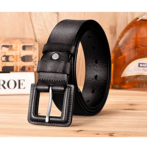 Metal Free Leather Hypoallergenic Belt,Men's Leather Movers & Mechanics No Scratch Work Belt,Black,115CM/45.3''2