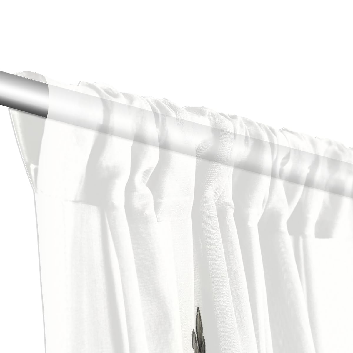 Lot de 2 rideaux semi-transparents de 140 x 198 cm, rideaux de fenêtre filtrant la lumière avec passe-tringle pour chambre à coucher, salon